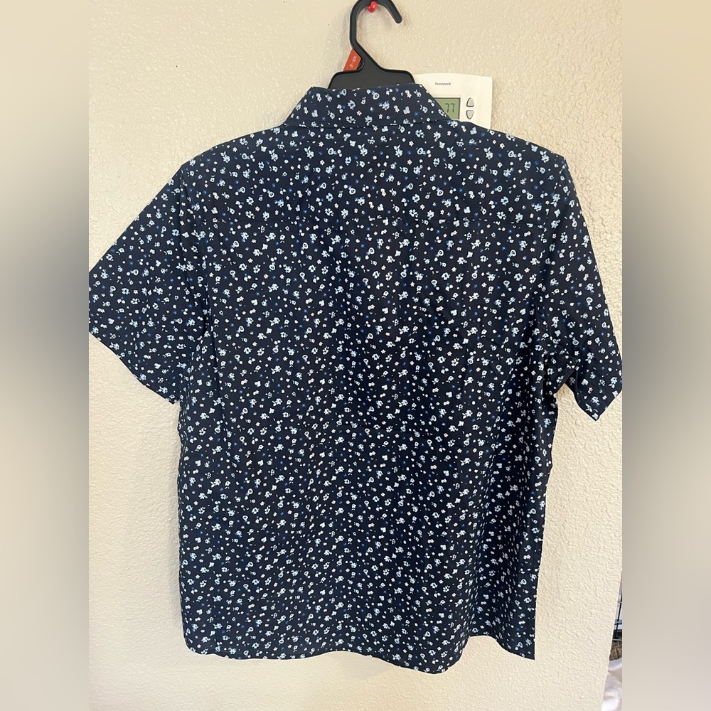 George Dark Blue Floral Men's Shirt - Picture 2 of 4